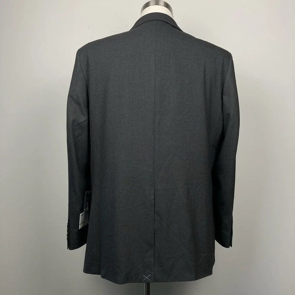 Haggar Mens 2-pc Suit Jacket Blazer 44R Pants 36W 32L Dark Gray Heather